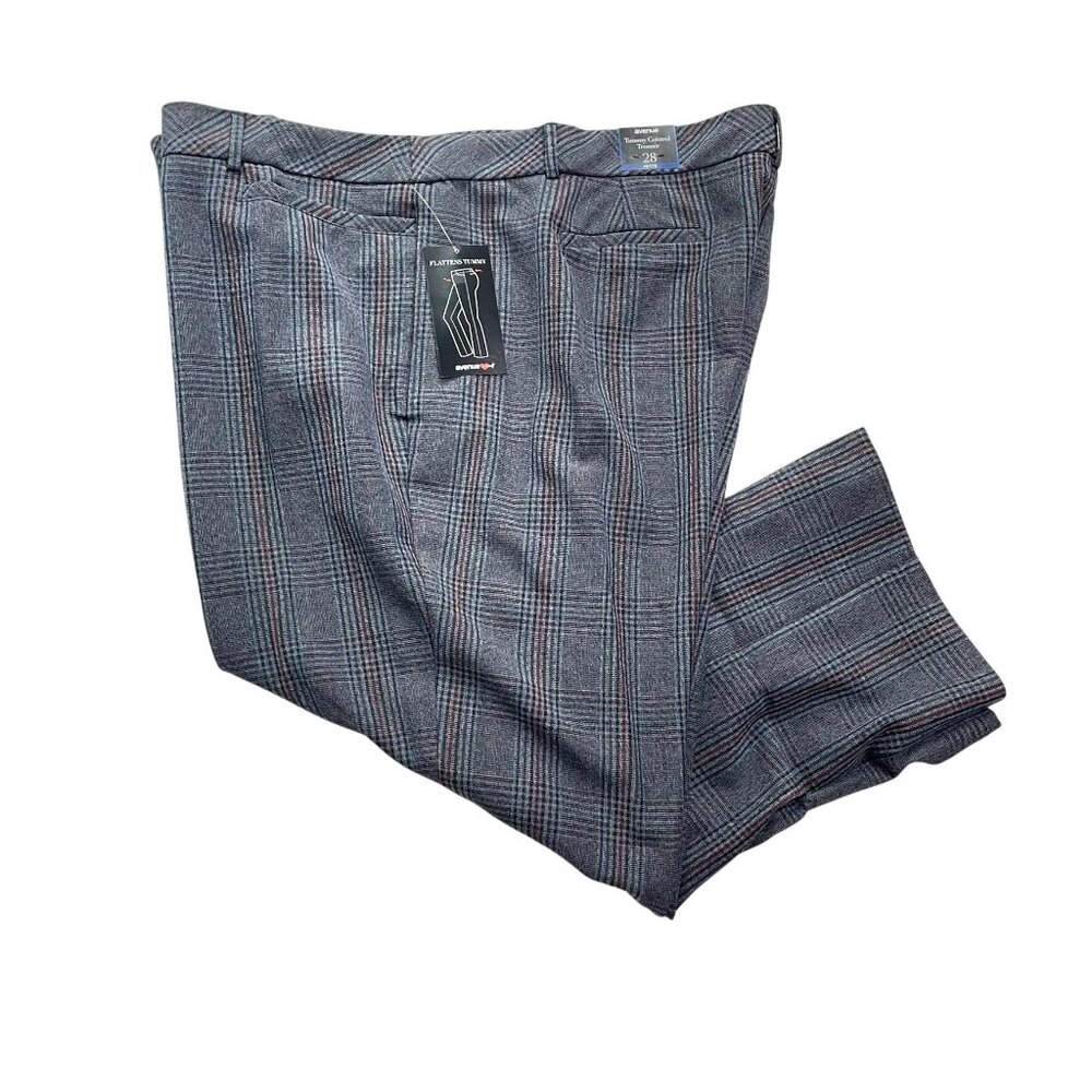 Womens Avenue Tummy Control Plaid Trousers Size 28 Petite c